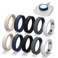 Set of 10 silicone ring covers in beige, navy, black, and dark gray colors