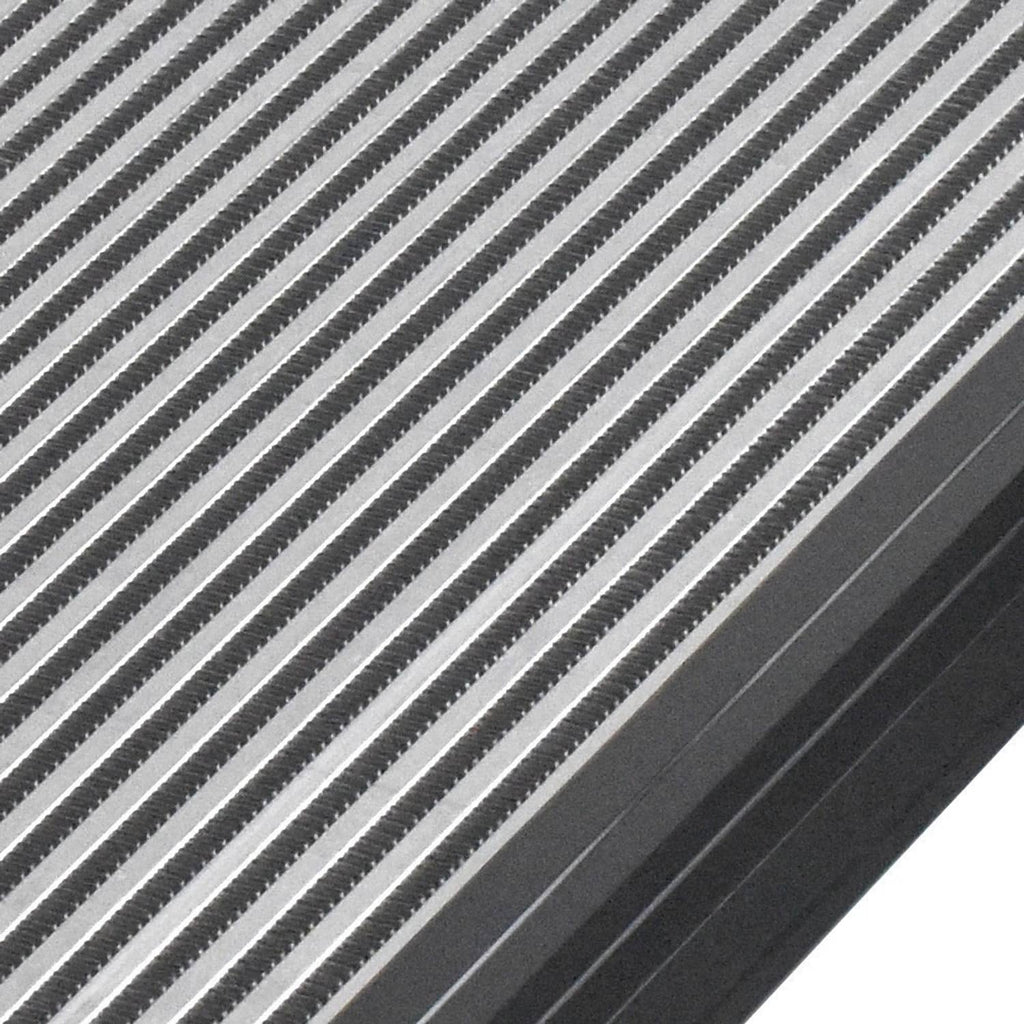Intercooler core with tightly spaced silver metal cooling fins