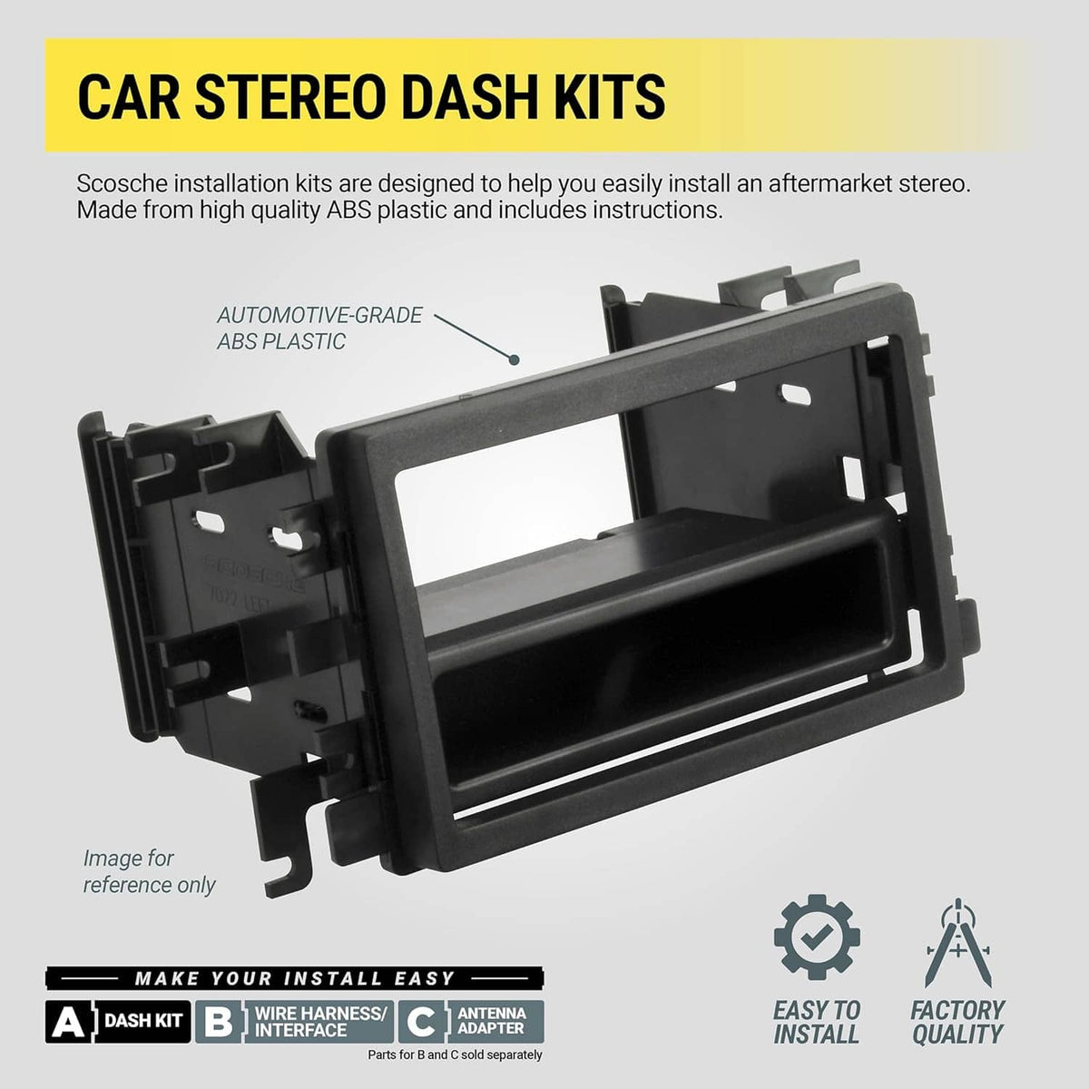 Double DIN car stereo dash kit bracket set for easy factory-style installation