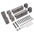 Metal trailer spring hanger kit with equalizer bolts, brackets, nuts and washers