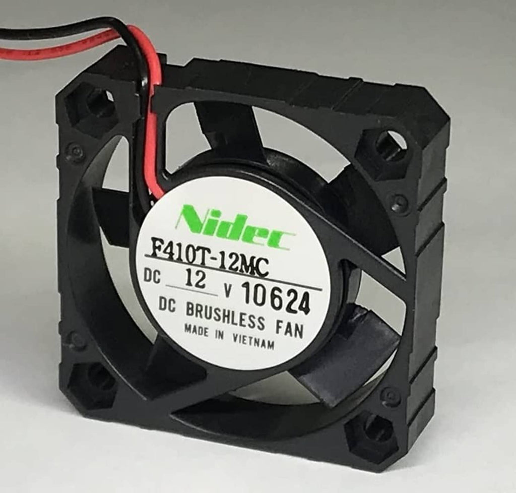 12V 40mm square brushless DC fan motor, Nidec-labeled center on black frame