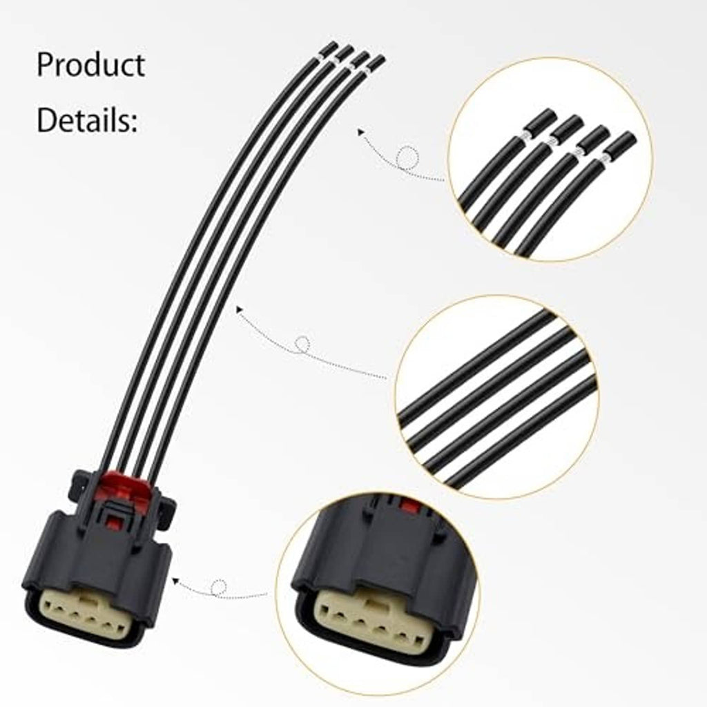 4-wire headlight connector pigtail adapter harness with inline wiring and twin plug ends