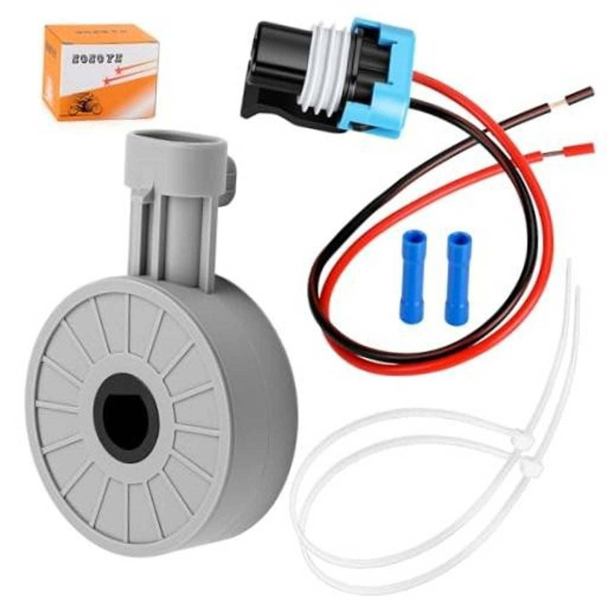 Gray gear position sensor pigtail harness with blue connector and red/black wires