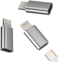 USB-C to Lightning adapter 3-pack, silver metal housing with Lightning male plug