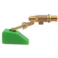 1/2-inch brass water float valve with green plastic float and lever