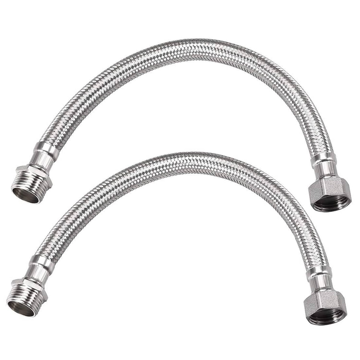 16-inch braided stainless steel hose with G1/2 connectors