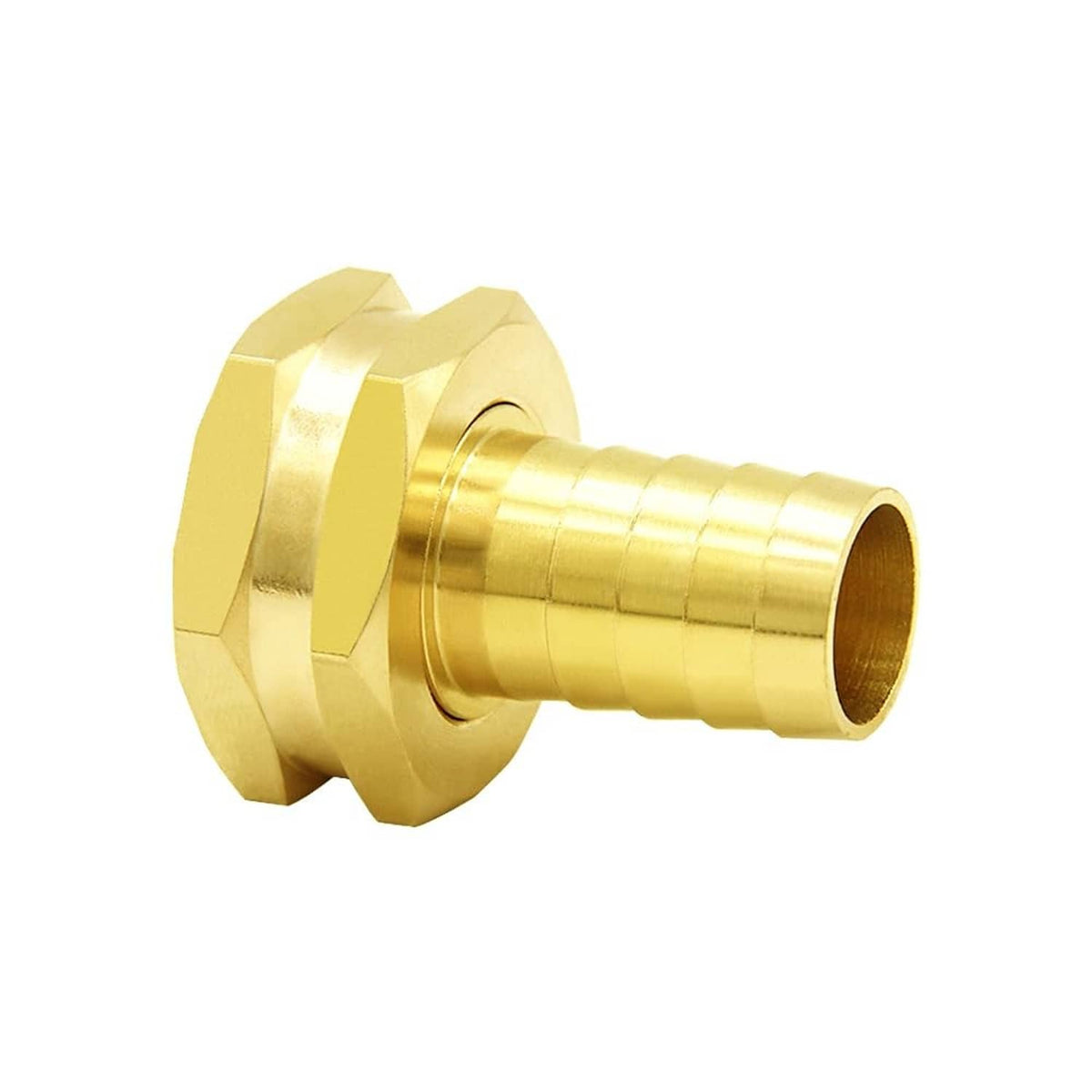 Brass hose barb adapter with hex base and smooth barb outlet