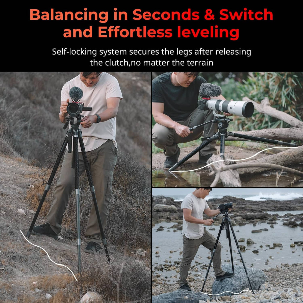 RivetOak SMALLRIG x Potato Jet TRIBEX SE Hydraulic Tripod, One-Touch Fluid Head Black