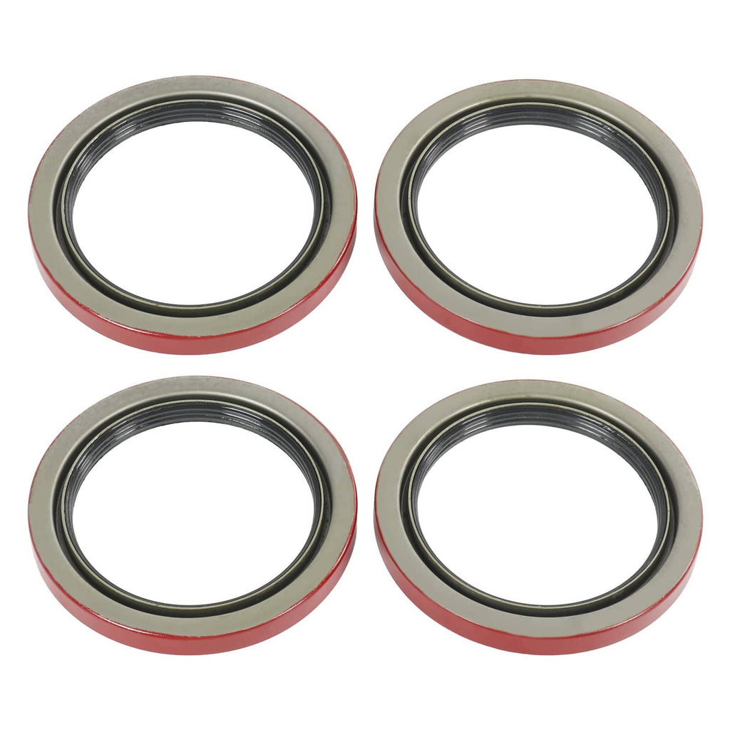 Set of 4 oil seals with red outer rubber and black metal rings