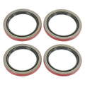 Set of 4 oil seals with red outer rubber and black metal rings