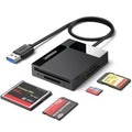 Ugreen 4-in-1 USB 3.0 card reader hub with USB cable and indicator light
