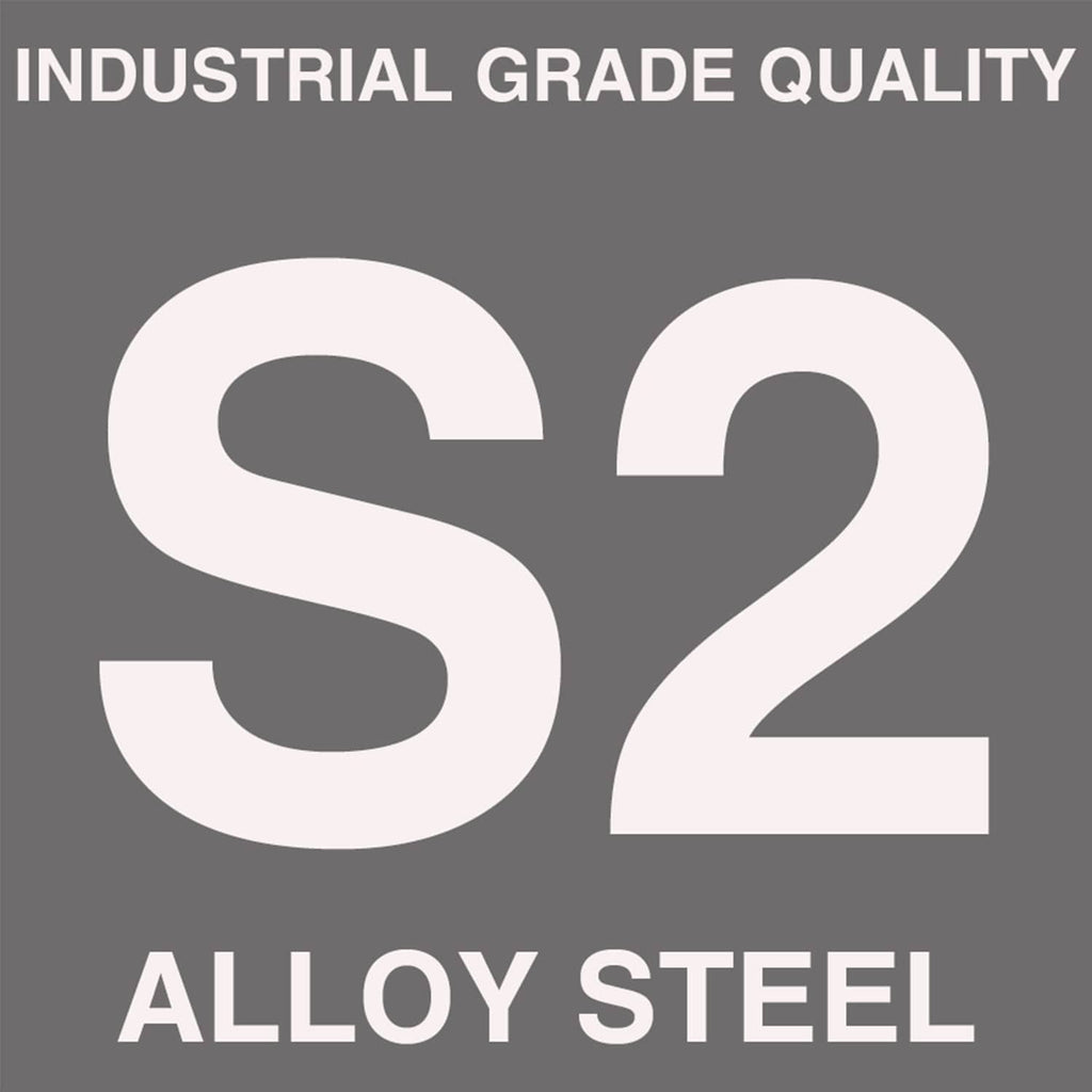 S2 alloy steel marking on dark background for the hex socket set.