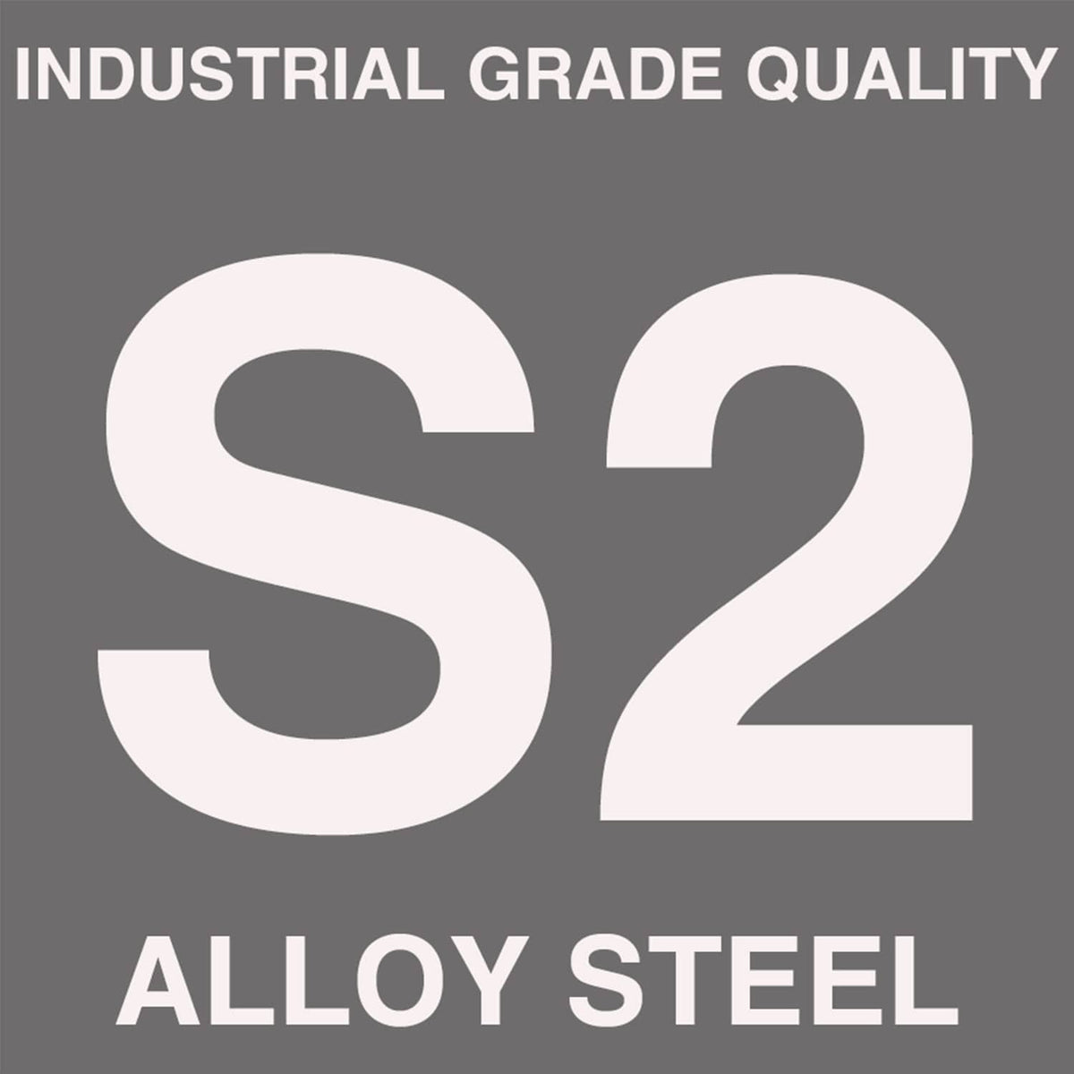S2 alloy steel marking on dark background for the hex socket set.