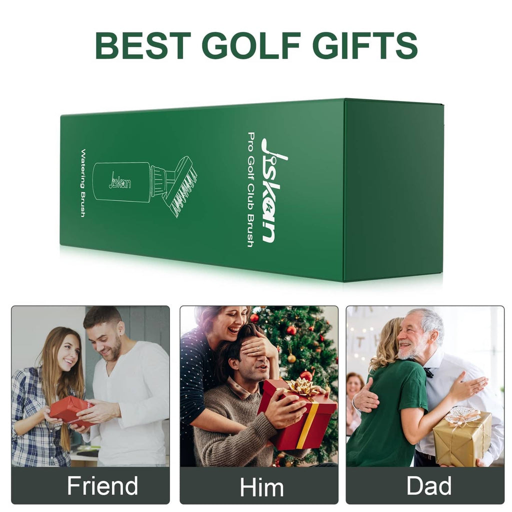 Jiskan Pro golf club brush cleaner gift box with brush tool and keychain