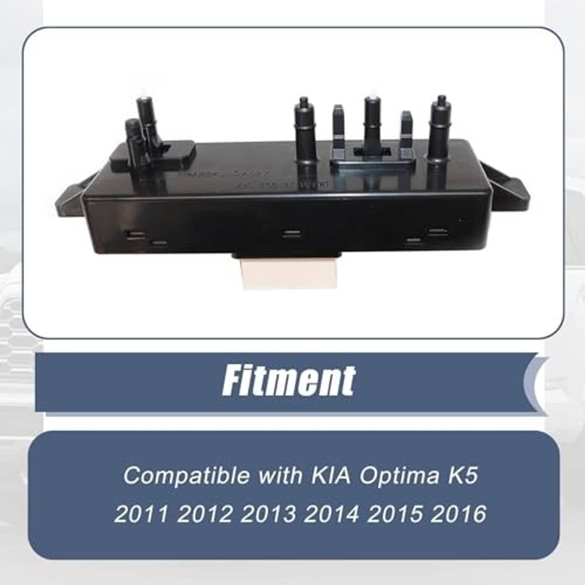 Black power seat control switch with five raised connector posts and side mounting feet