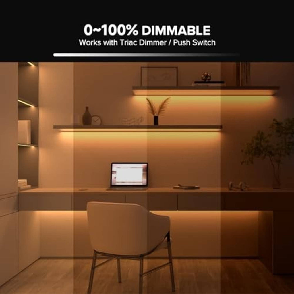Compact white 24V dimmable LED driver power supply with terminal connections
