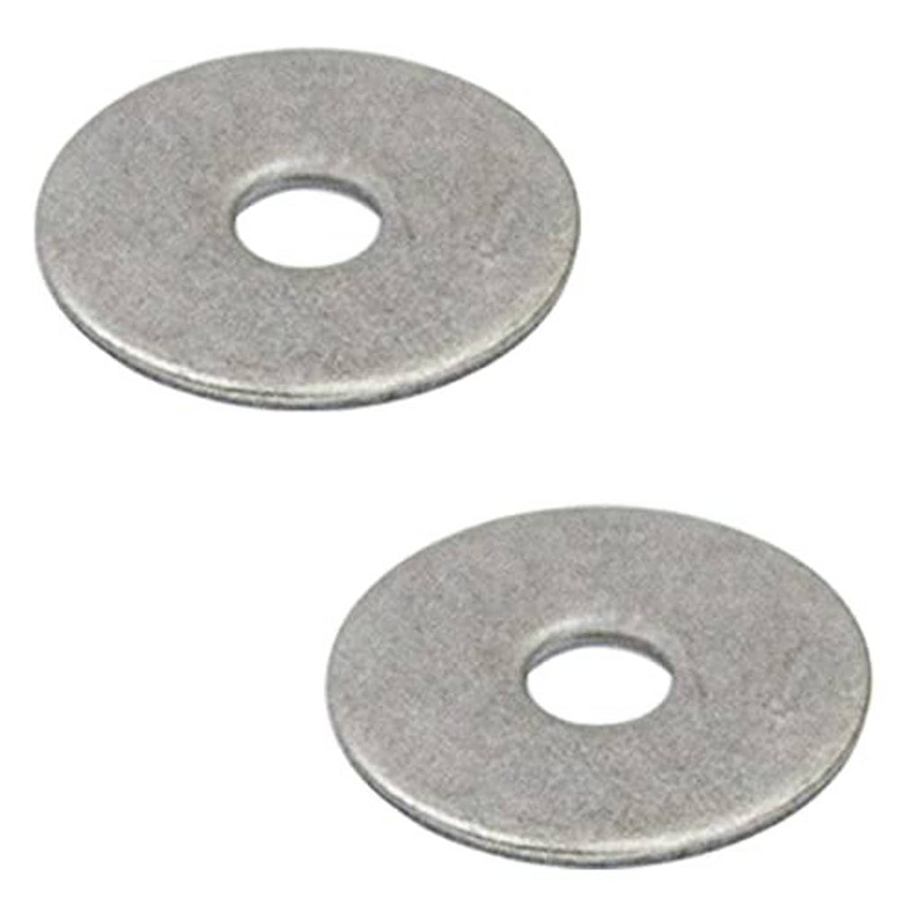 Two metal round washers with center holes for mounting