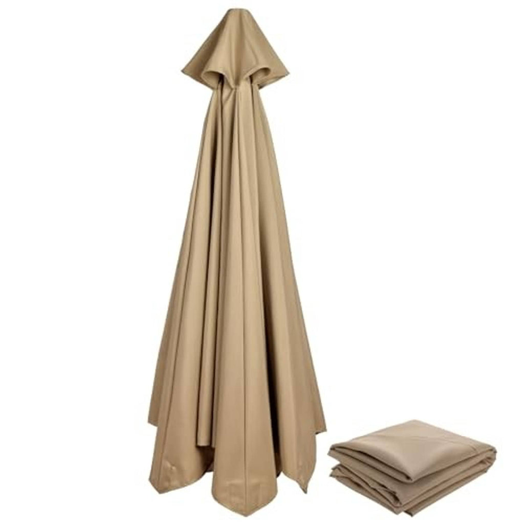 Beige patio umbrella replacement cover set with folded spare cover
