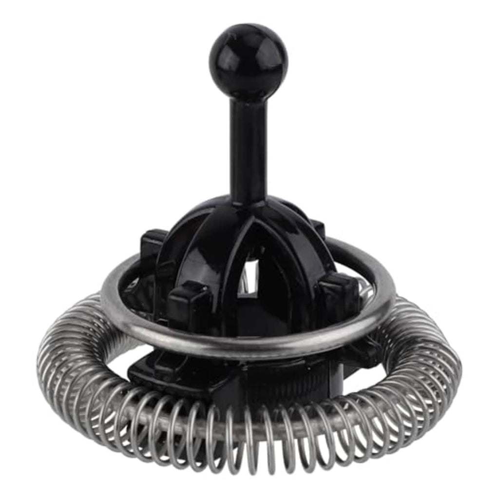 Black milk frother replacement whisk with silver spring coil and central whisk post