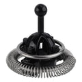 Black milk frother replacement whisk with silver spring coil and central whisk post