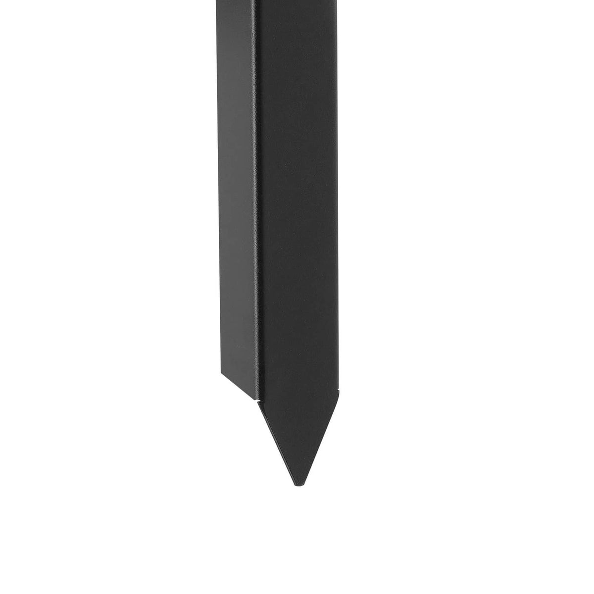 Black steel ground spike post anchor stake with sharp pointed tip