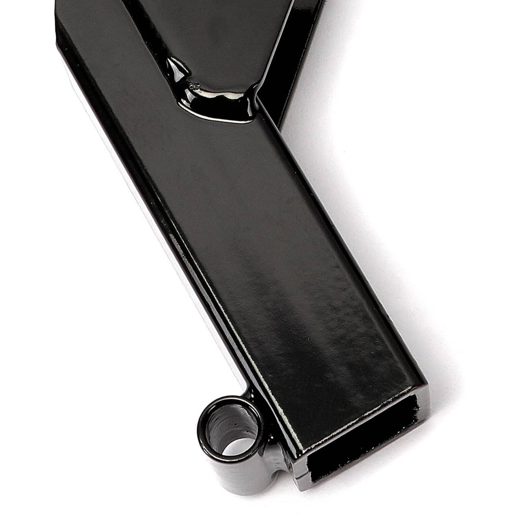 Black A-arm lift bracket arm with circular mounting hole