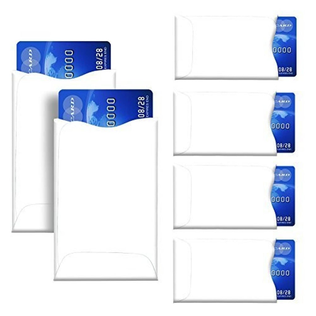 White card sleeves for RFID blocking, rectangular covers, pack of 15
