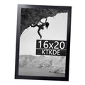 Black 16x20 poster picture frame with printed mountain photo inside