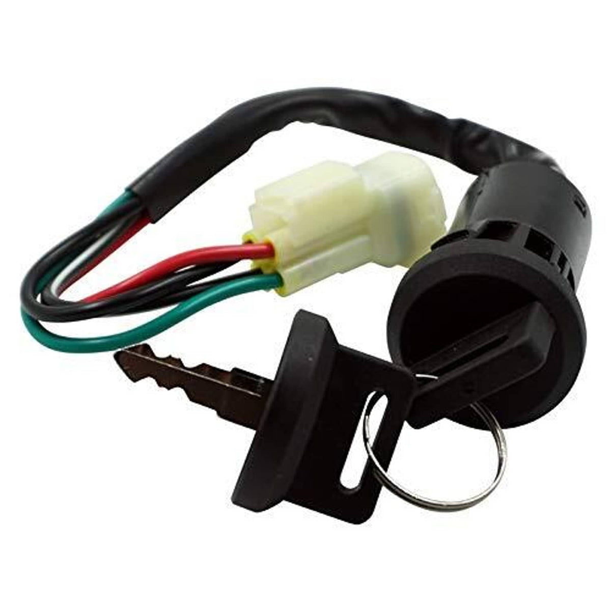 Ignition switch with keys, wiring harness, and multi-wire connector