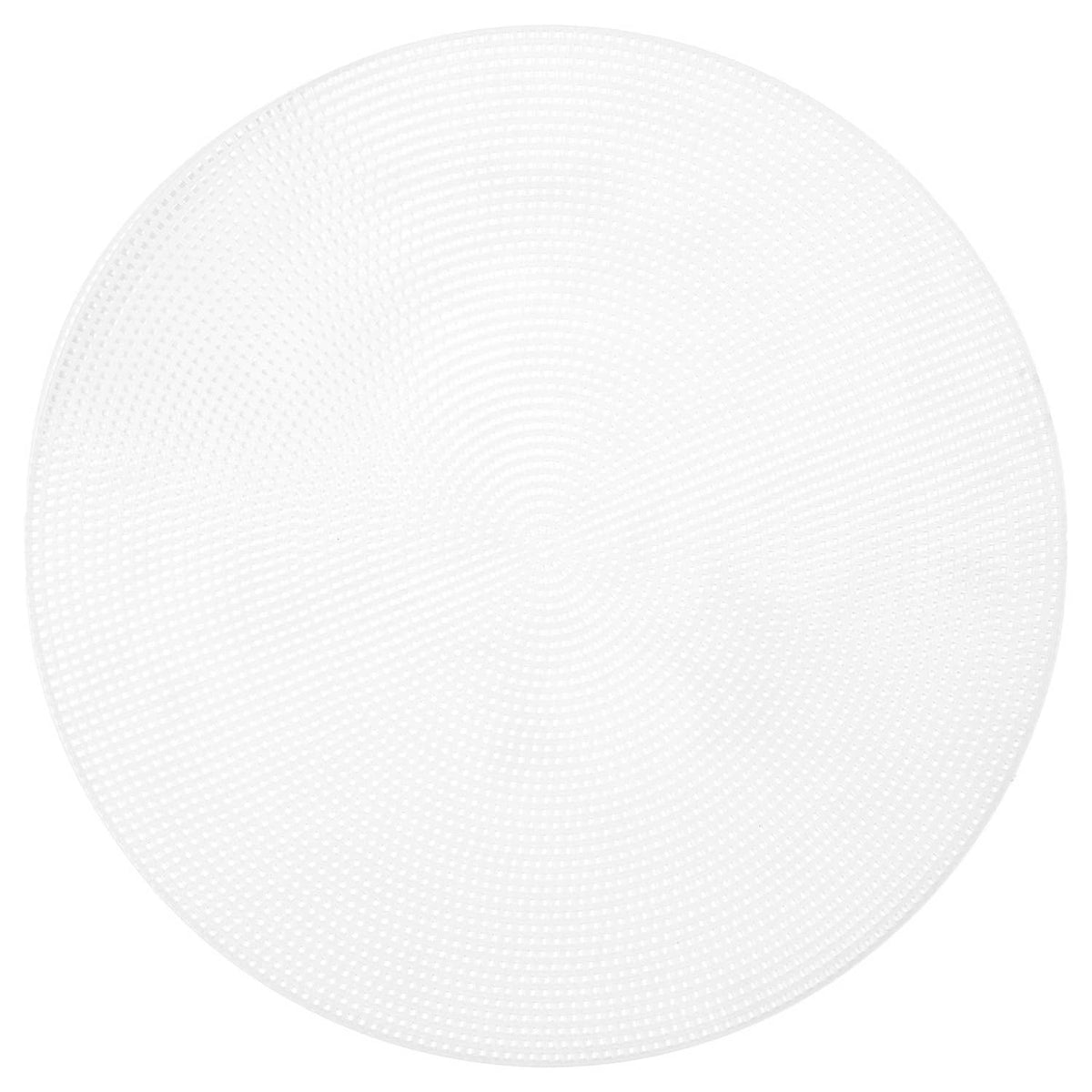 Clear 12-inch round plastic stitching canvas with fine mesh for embroidery