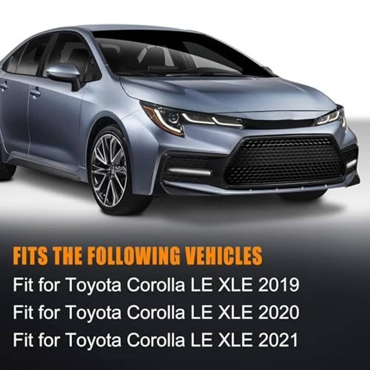 Car front fitment graphic for bumper mounting brackets