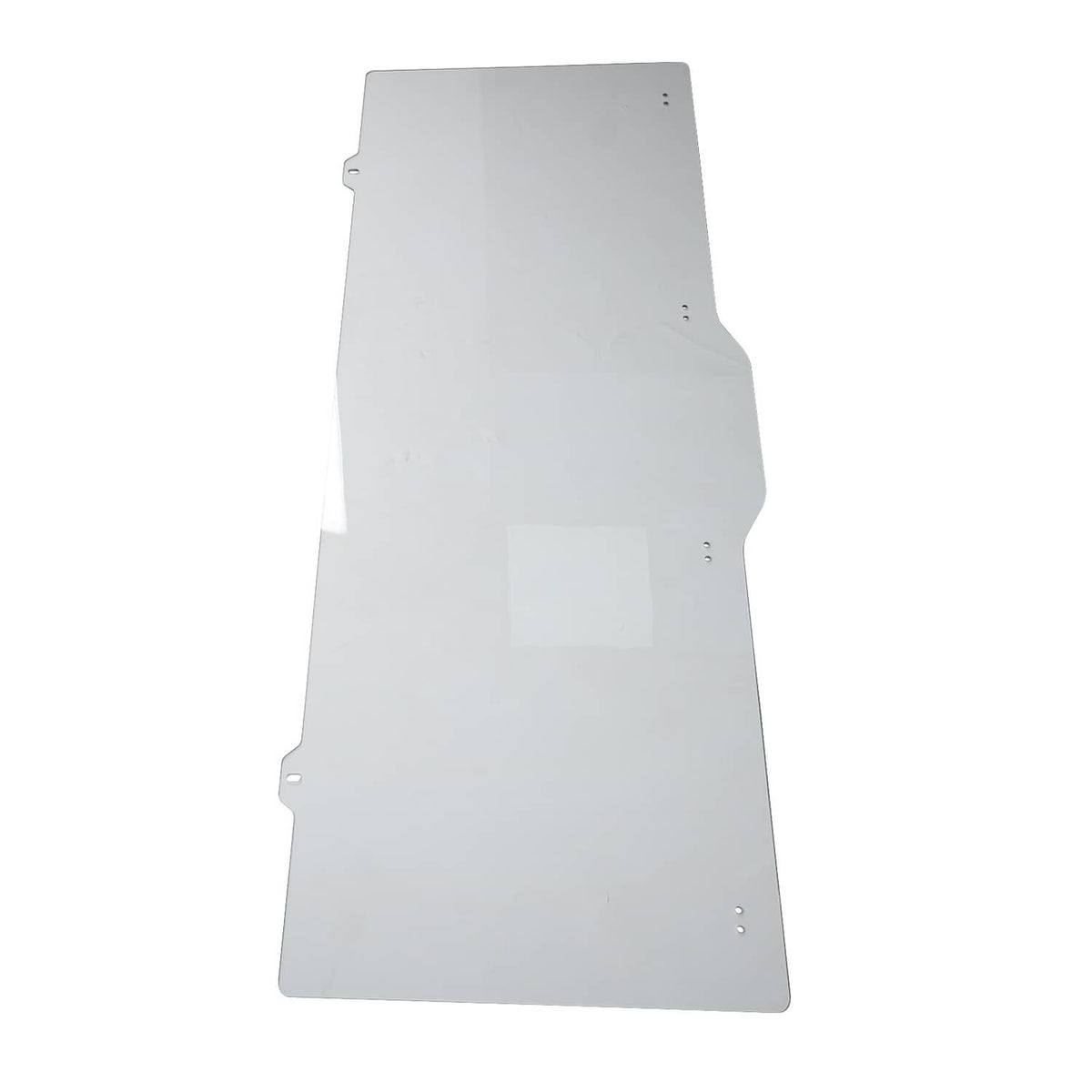 Rear sliding windshield panel window for side-by-side UTV, clear light gray with holes