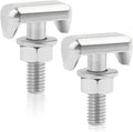 2-piece T-bolt battery terminal bolts with silver finish and threaded shanks