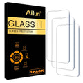Ailun tempered glass screen protector 3-pack for iPhone 14/14 Pro, with 2 covers shown