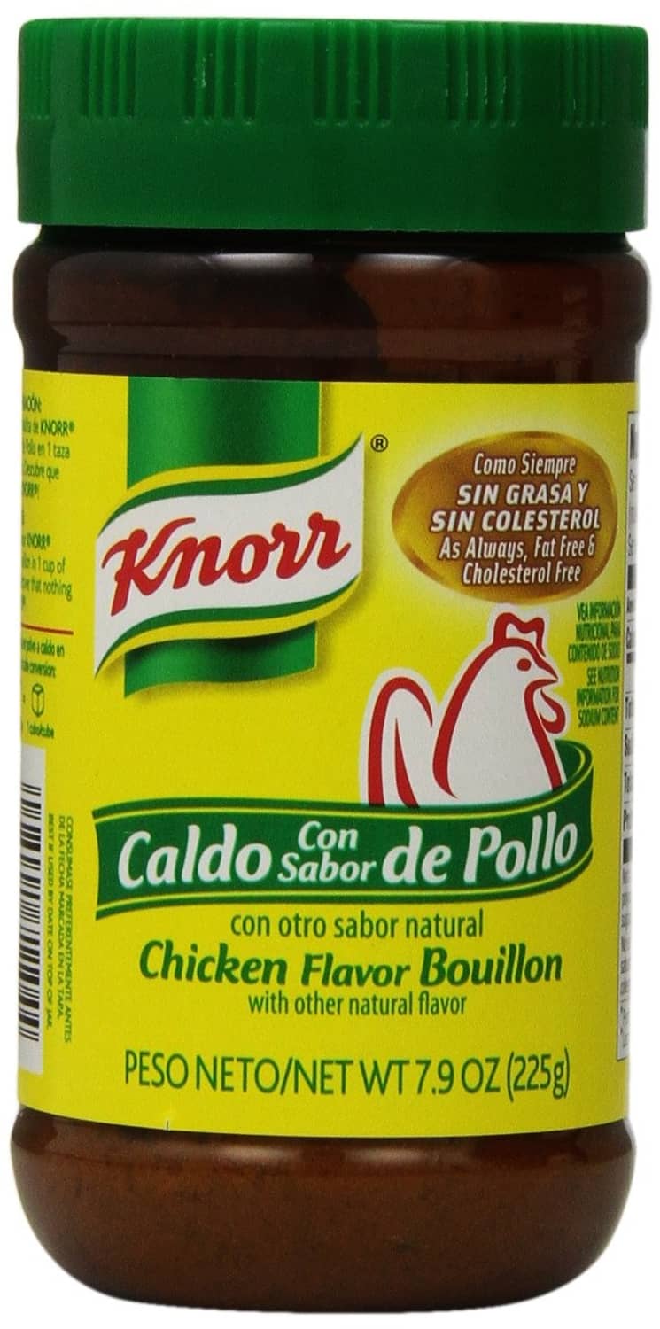 Knorr chicken granulated bouillon jar with green lid