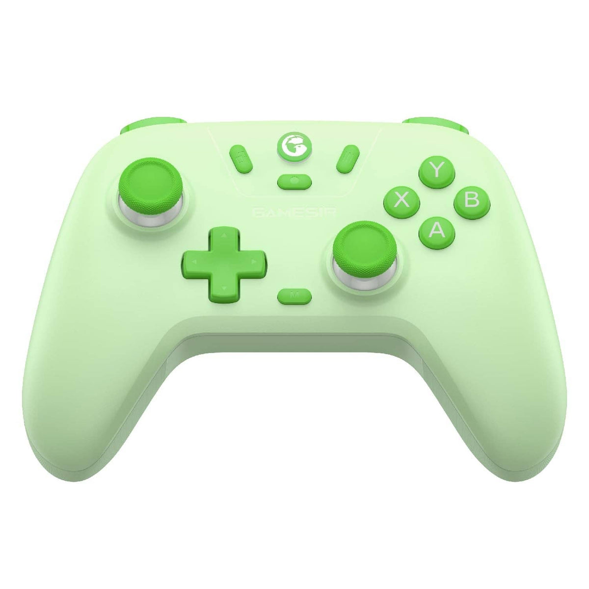 Mint green wireless gamepad controller with analog sticks, D-pad, and face buttons
