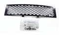 Black diamond-mesh stainless steel bumper grille insert with mounting clips and screws