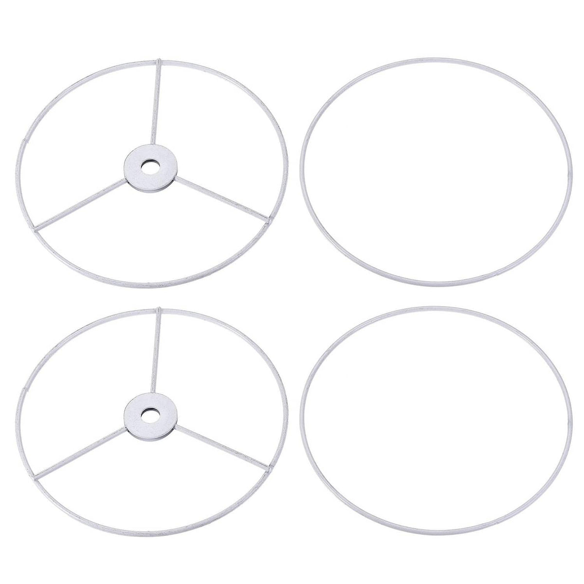 White 150mm lampshade holder ring frame set: circular metal rings with mounting hole