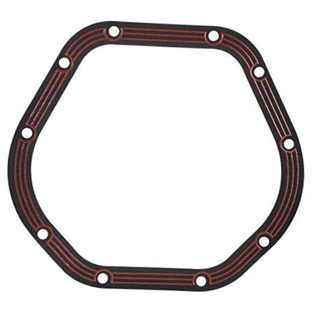 Dana 44 differential cover gasket with dark outer ring and red stripe pattern