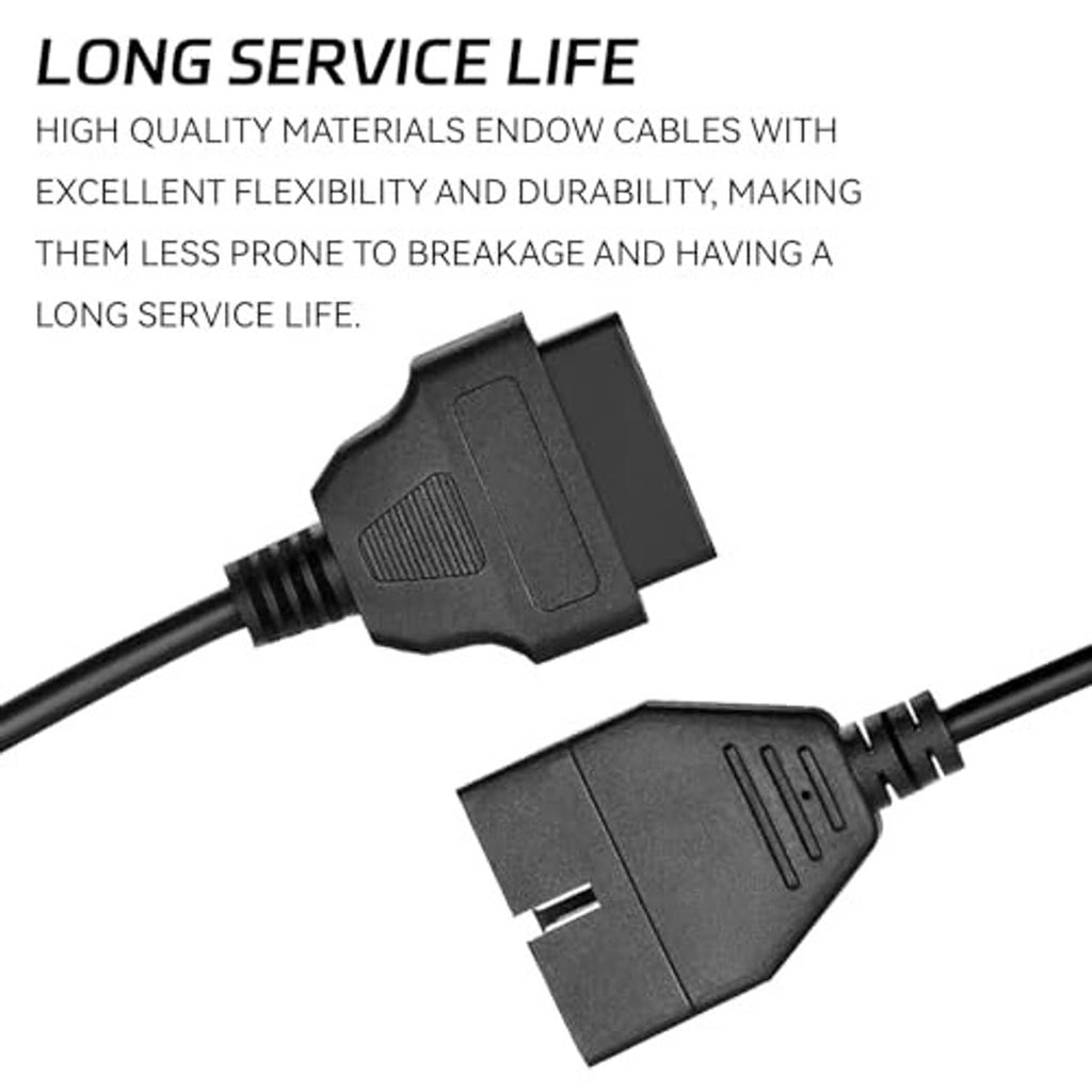 OBD1 to OBD2 adapter cable with two black connector blocks and attached wiring