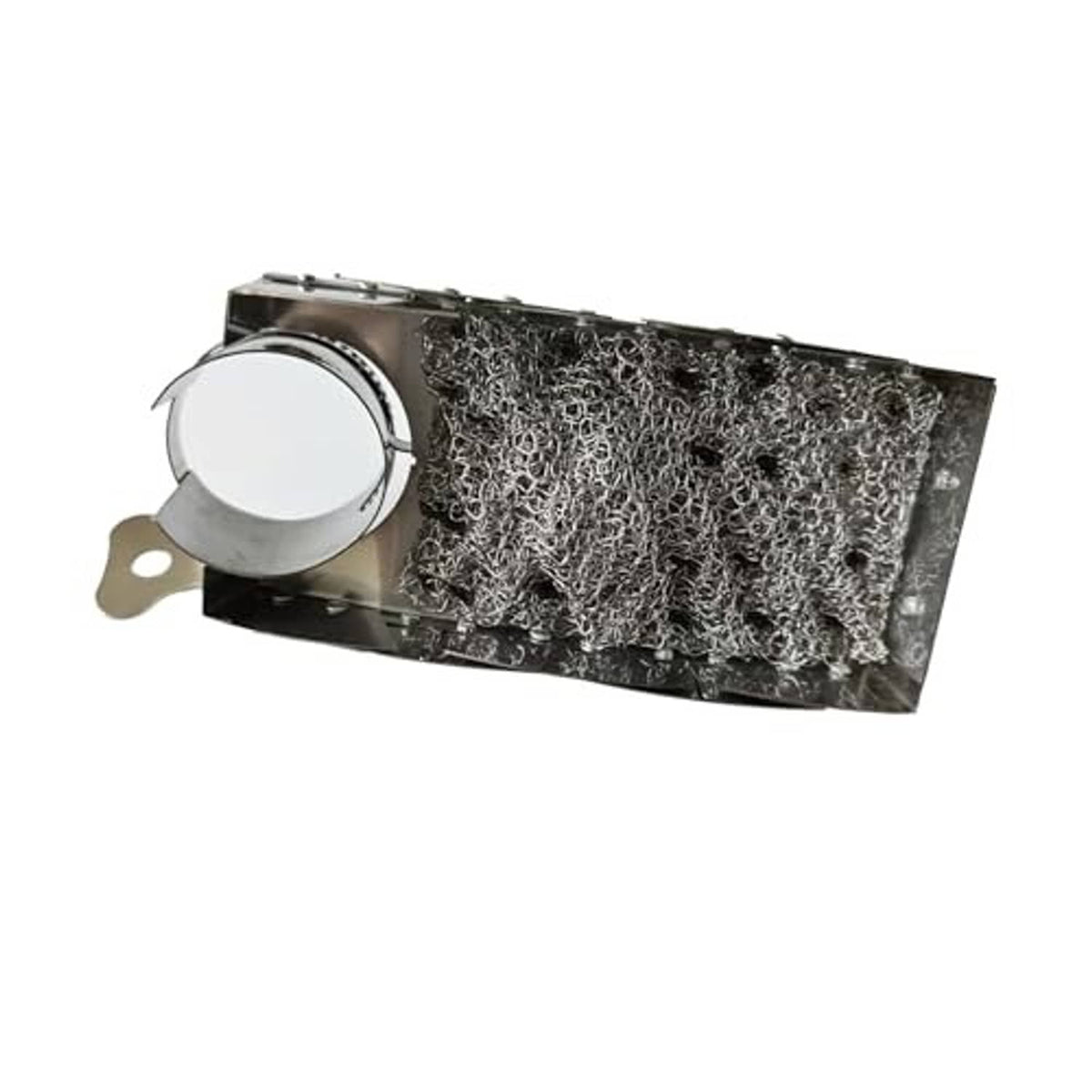 TIG welding trailing shield with mesh insulation panel and round protective cup