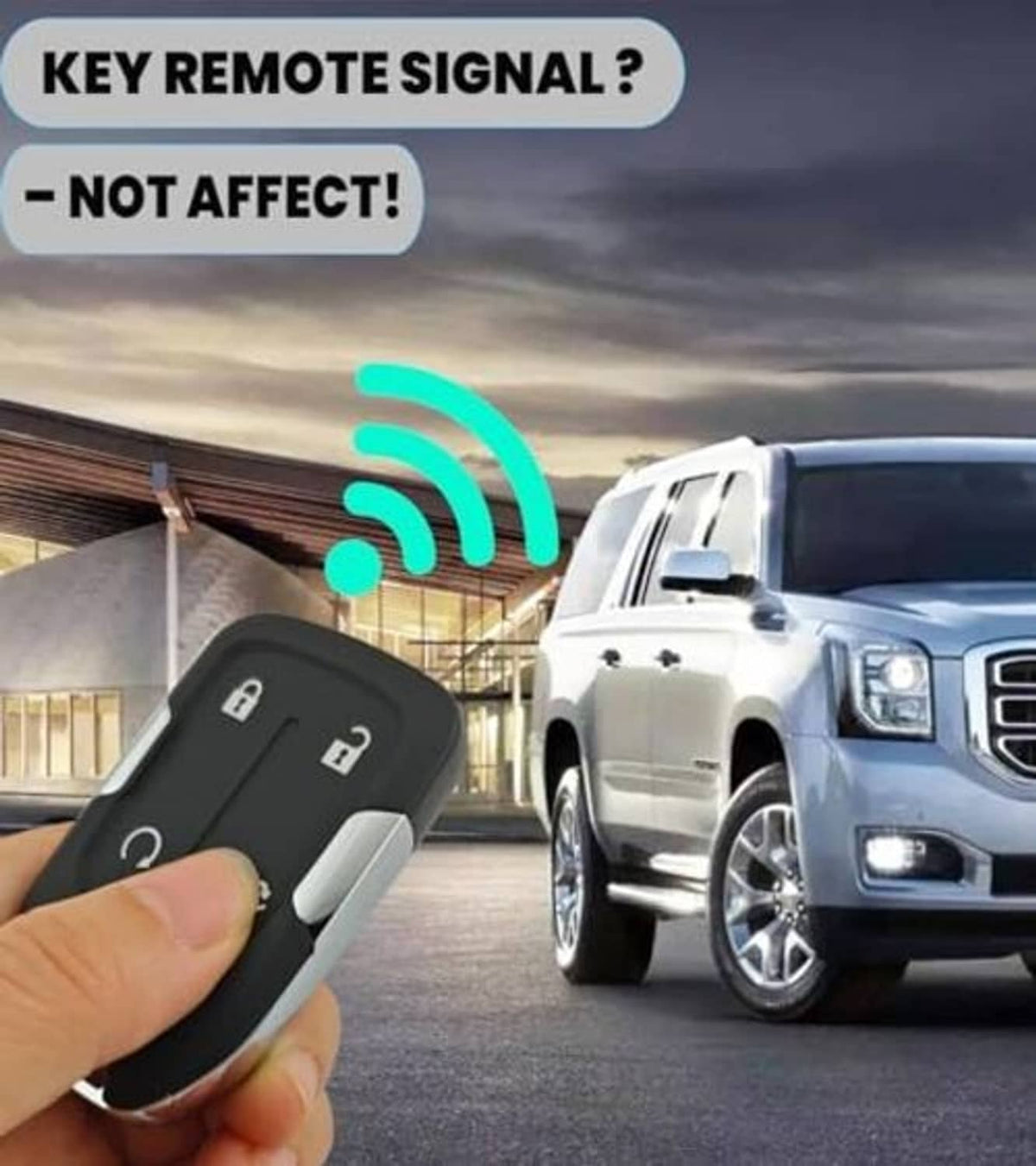 Dark smart key fob shell cover with 5-button icons