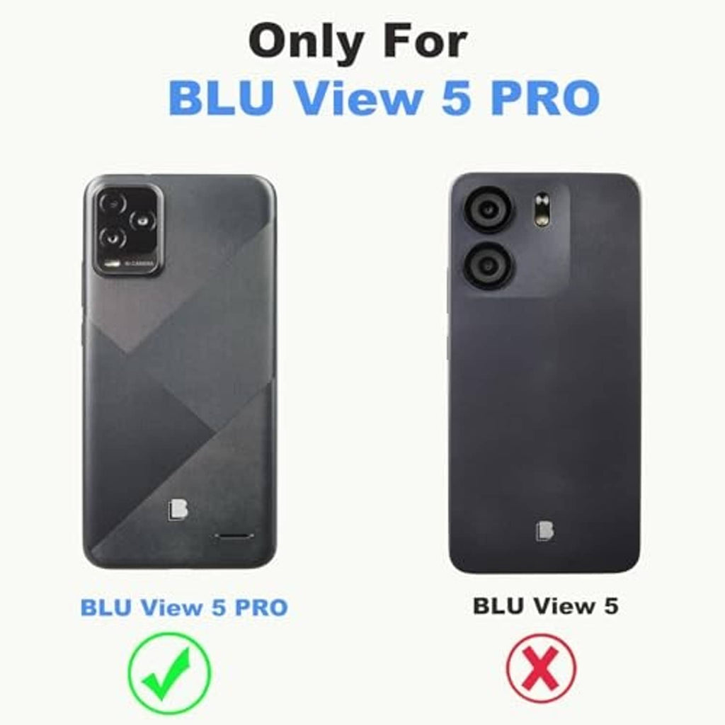 Phone case compatibility graphic for BLU View 5 Pro and BLU View 5