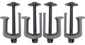Truck tool box U-bolt clamps (4 pack) with threaded rods and round bases