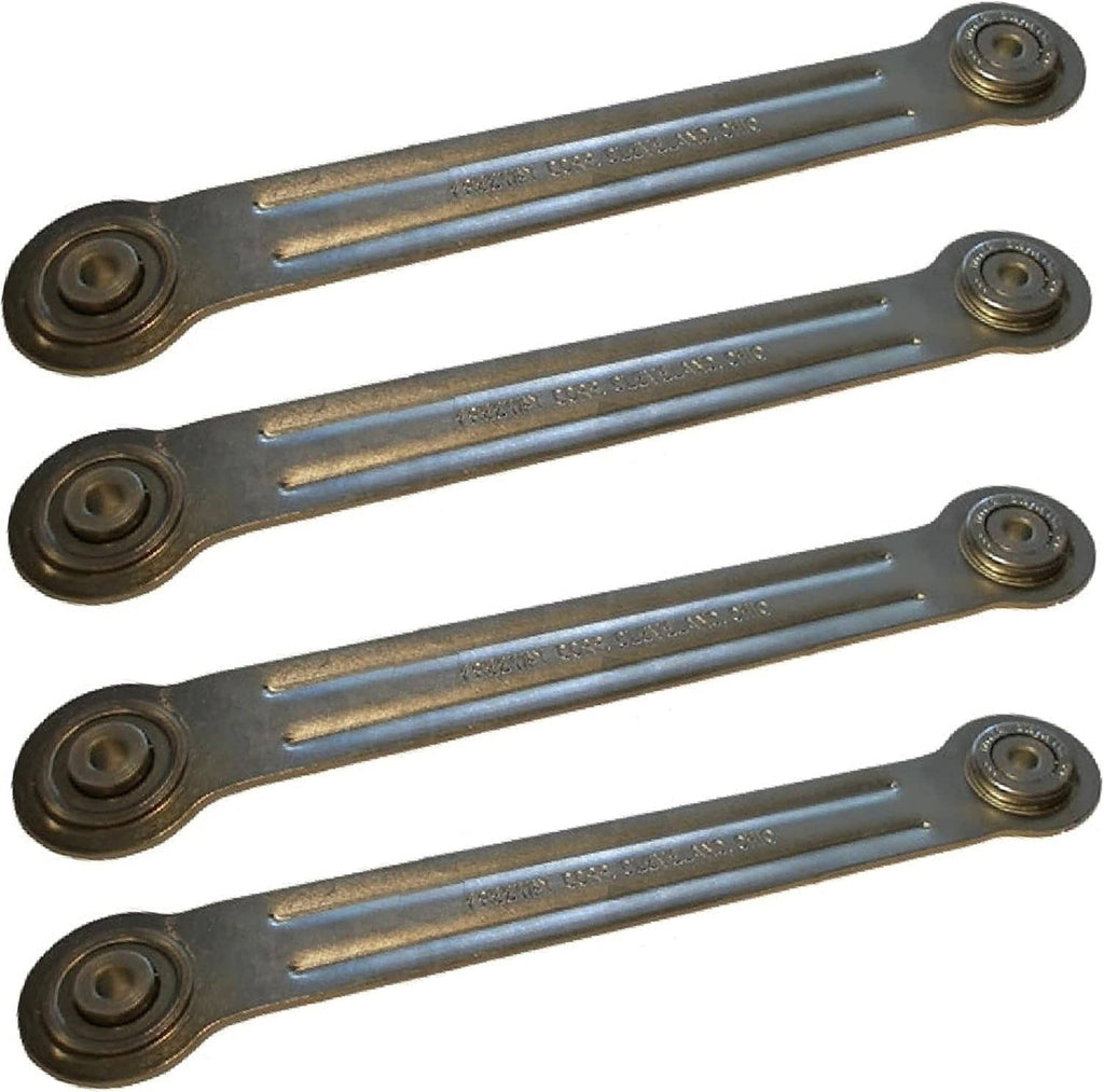 Replacement rocker arm bearing brackets, set of four metal arms with end bushings