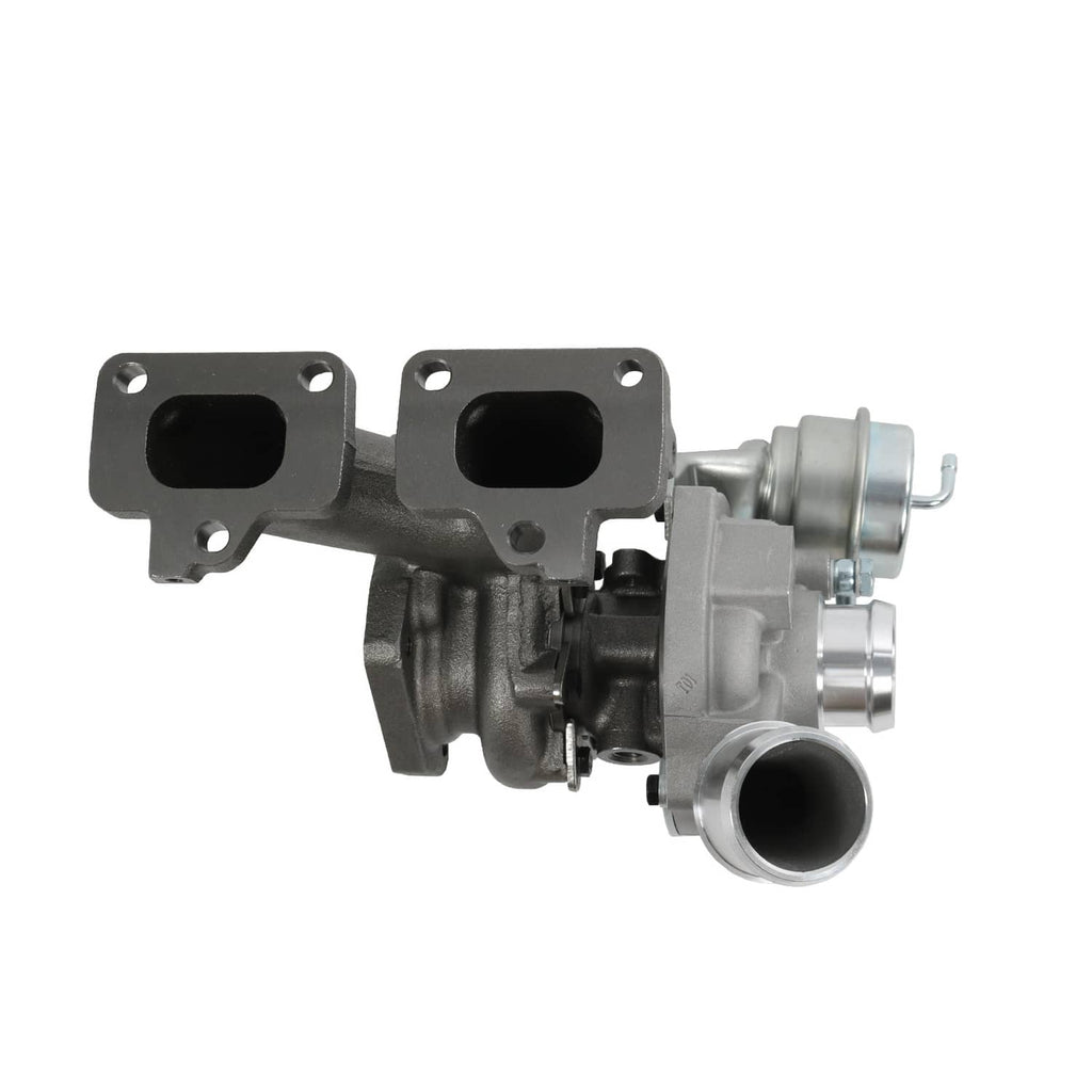 Turbocharger with twin inlet ports and wastegate actuator, dark housing