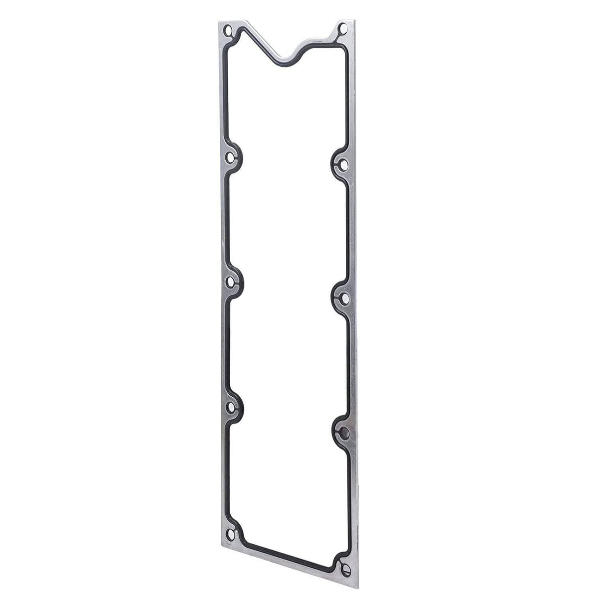LS valley cover gasket panel with cutouts and bolt holes