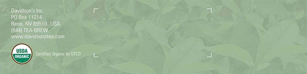 Organic tea blend box with USDA organic and kosher certification icons