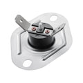 Flame rollout switch with metal mounting plate and black sensor housing