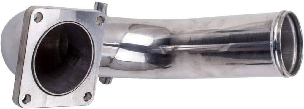 Stainless steel intake tube with rectangular mounting flange and open end